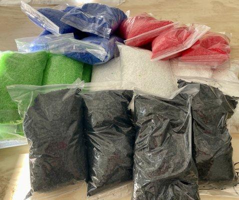 Shredded recycled HDPE for DIY applications