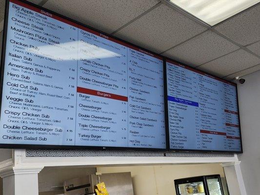 Big board menu