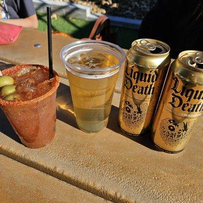 Modelo Michelada 24 oz draft Michelob Mango Liquid Death