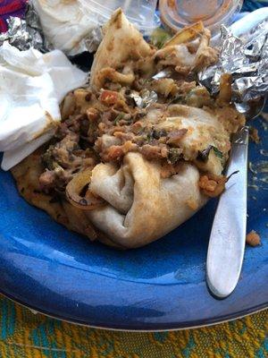 Crappy mushy burrito.