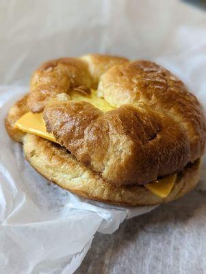 Sausage, egg and American cheese croissant