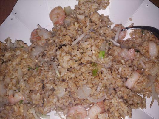 Shrimp fried brown rice