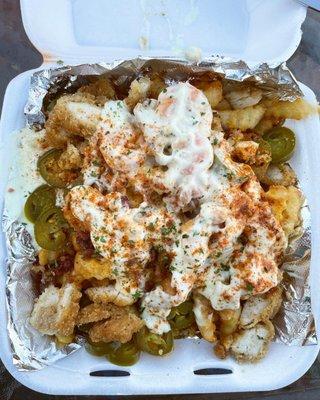 Cheesy Chicken Bacon Jalapeño fries