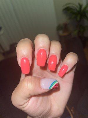 Watermelon nails