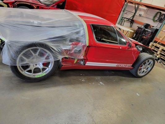 GT40 with track damage in for a rebuild