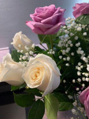 Exquisite lavender and white arrangement they prepared and delivered promptly.