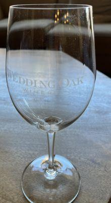 Special glass etched Wedding Oak.