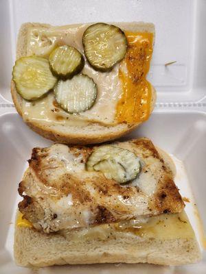 Grilled cheese with an extra chicken breast