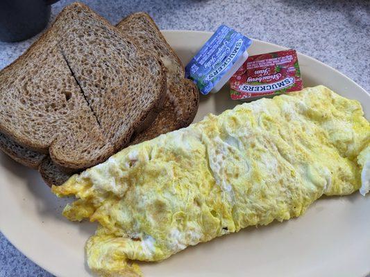 Omelet and toast at the Coffee House Diner, Wilkesboro