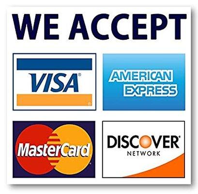 We accept all major credit cards