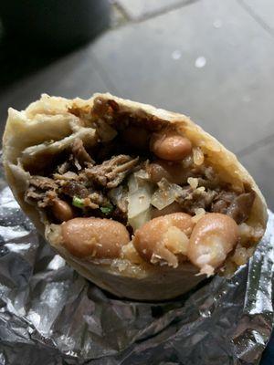 Burrito (asada, everything - $6)