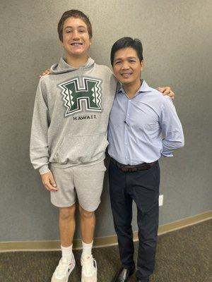 Dr Truong and my son the braces came off!!!!!