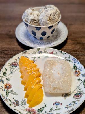 Coconut ice cream and Mango Sticky Rice!