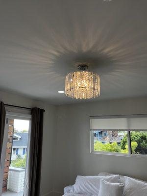 Flushed mount chandelier