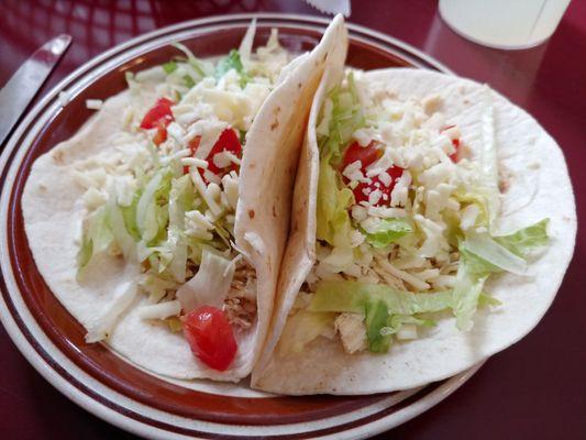 Chicken tacos... American style.