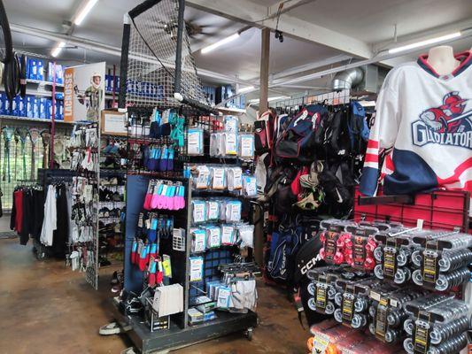 This little store is BIG on 
 an assortment of sports items, including clothes.