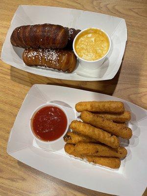 Mozz sticks and Pretzels