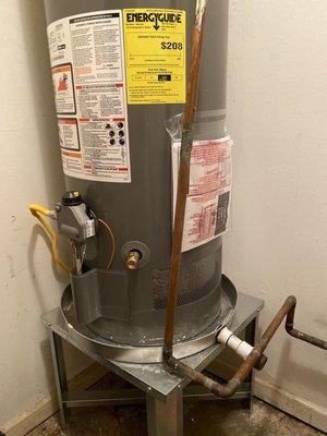 Rheem water heater pan and stand