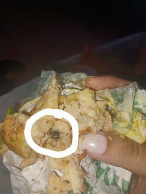 On 6/24/2023 I went go subway and ordered a teriyaki chicken sandwich and found a dead green fly