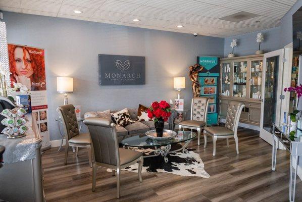 Inside our front lobby we love providing a cozy and luxurious experience :) - #medspa #2023 #botox #fillers #laser #spidervein #skin #acne