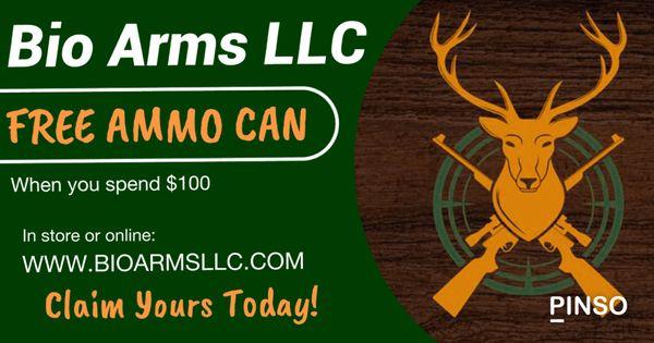 Free Ammo Can with Your Next $100 Purchase! While supplies last.