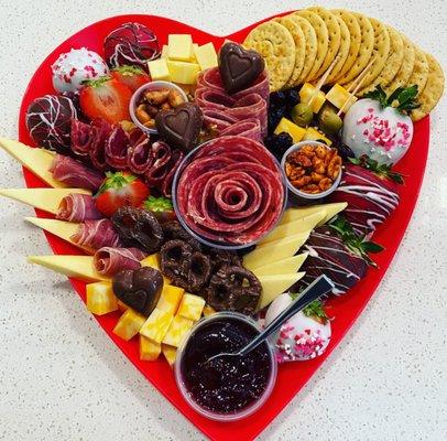 Heart and other charcuterie boards available