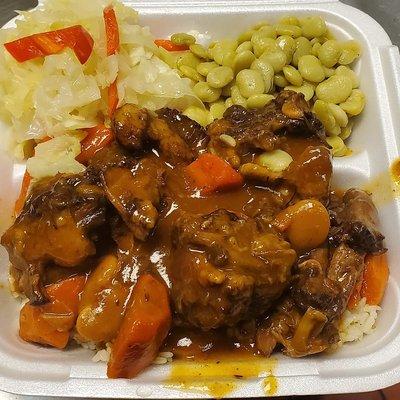 Oxtail, cabbage, Lima beans!