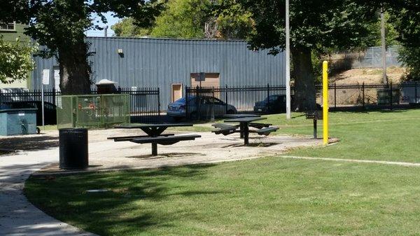 Picnic tables throughout park