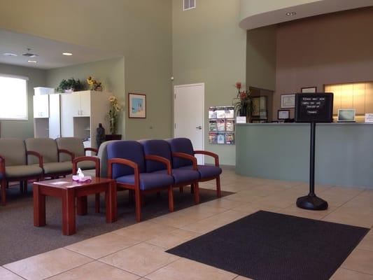 The spacious lobby. They have a big tv with daytime soaps and talk shows.