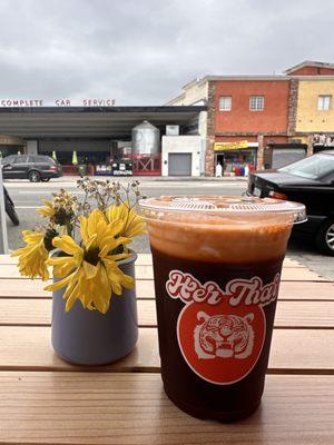 Thai tea with coconut milk