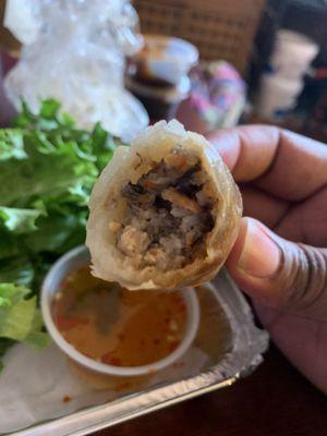 Inside the spring rolls