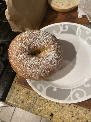 This French Toast bagel is a game changer! Great topping and impressive cinnamon swirl inside!