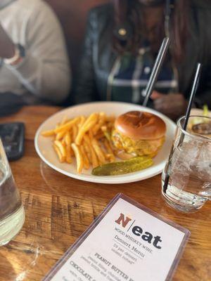 Cheeseburger and fries