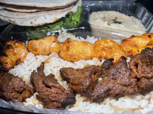 Kabob Combo Plate (DINNER) (chicken and beef)