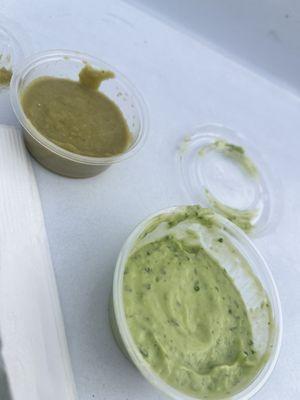 Spicy salsa and avocado cream