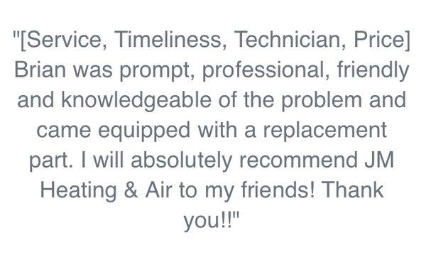 Our dispatch system allows all appointments to rate their experience. 5 stars, all the time!