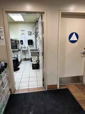 Closet being used to prepare food