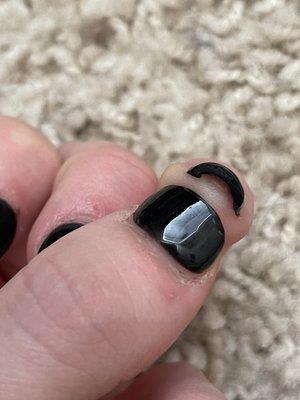 Product under nails