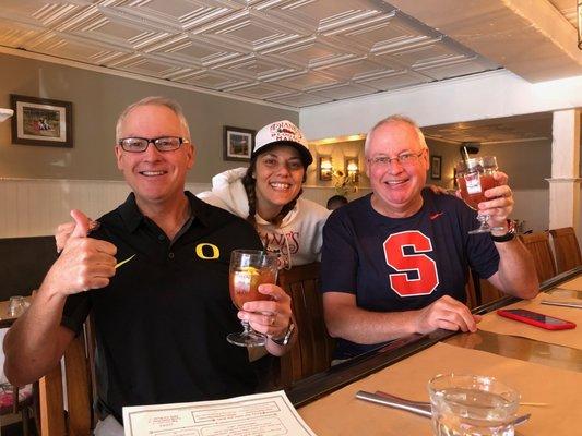 Me and my bro enjoying our time at the bar. Had to get a shot of Diane with us.