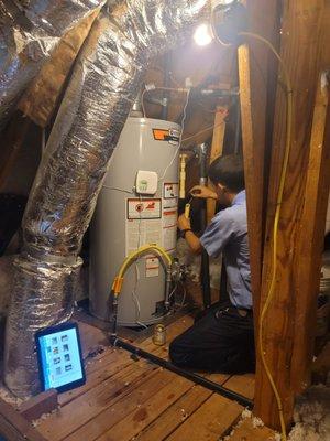 Water heater install.