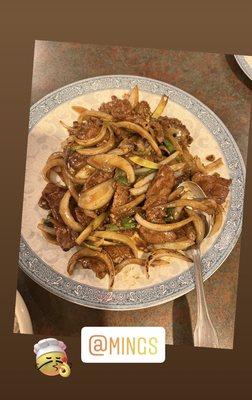 Mongolian beef with scallions