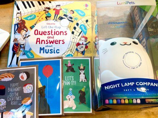 My haul - my nephew loved this music book! The cat nightlight is helping my friend's child sleep & my mom loved her card!