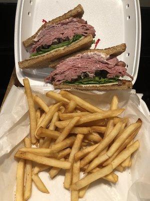 Roast beef w well done fries