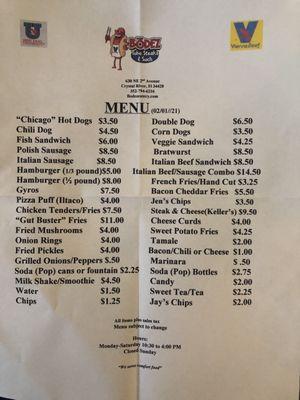 Menu 4/17/2021