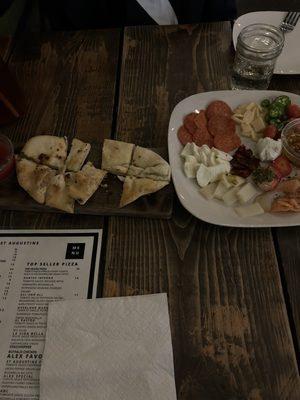 the Meat and Cheese Plate(charcuterie board)