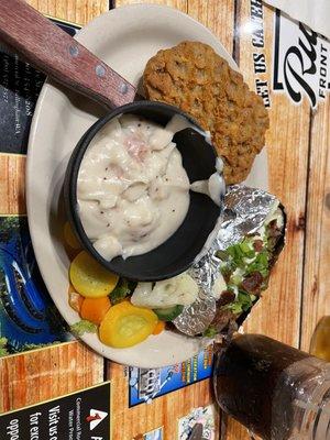 Country Fried Steak with baked potato