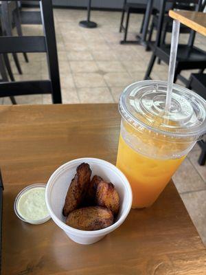 Sweet Plantains & Passionfruit juice