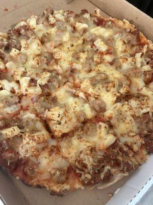 Sausage and pineapple medium pizza