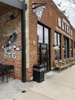 Outside street view --there's outdoor seating!