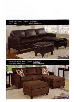 Sofa Chase With Free Ottoman(Bonded Leather) Starting at $298 (Choice Of Color)